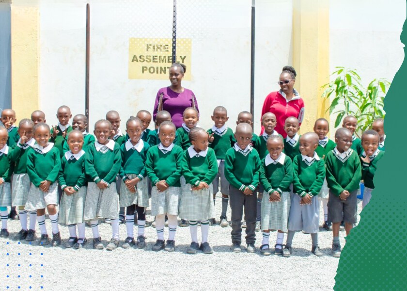 Little Pearls learners and teachers together at school